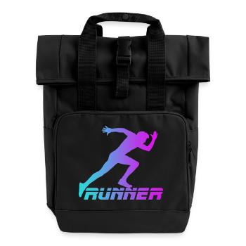 Runner - Roll Top Backpack with Two Handles - black - Front