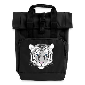 weißer Tiger - Rolltop Rucksack mit zwei Griffen - Schwarz - Vorne