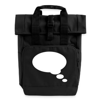 Comic bubble, your text, template, speechbubble, - Roll Top Backpack with Two Handles - black - Front