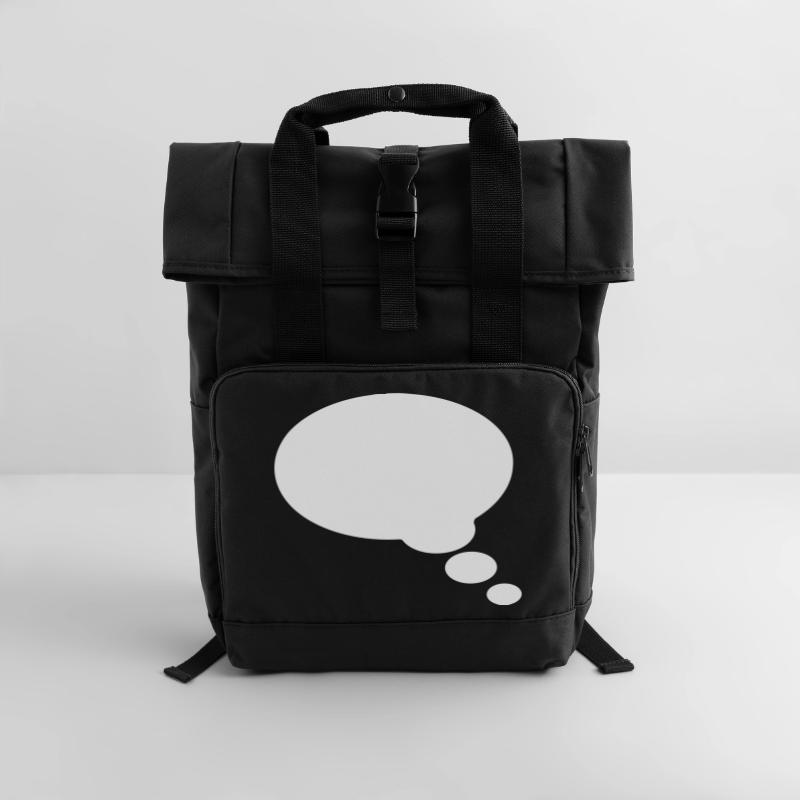 Comic bubble, your text, template, speechbubble, Roll Top Backpack with Two Handles
