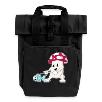 Pêche aux poissons pêcheurs aux champignons - Sac à dos Roll Top à deux anses - noir - Devant