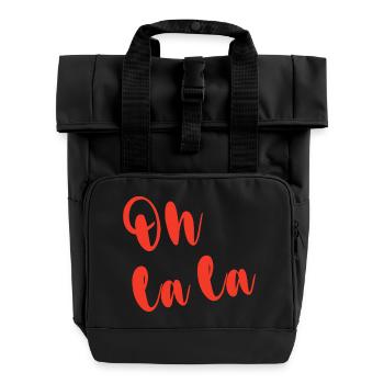 OH LA LA - Rolltop Rucksack mit zwei Griffen - Schwarz - Vorne