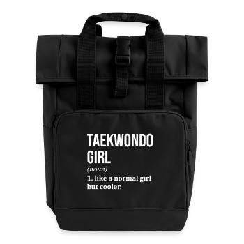 Taekwondo - Rolltop Rucksack mit zwei Griffen - Schwarz - Vorne