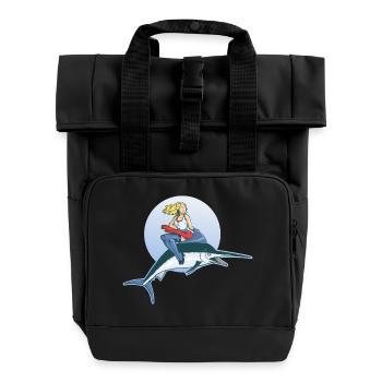 Pin Up on Swordfish - Roll Top Backpack with Two Handles - black - Front