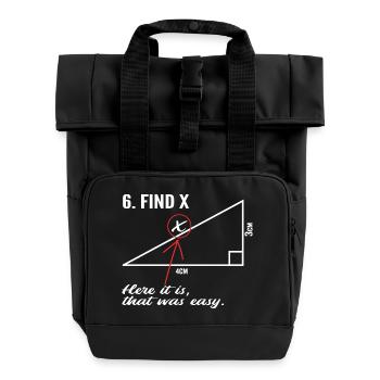 Suchen x - Rolltop Rucksack mit zwei Griffen - Schwarz - Vorne