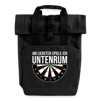 Darts Player Saying Darts World Championship - Roll Top Backpack with Two Handles - black - Front