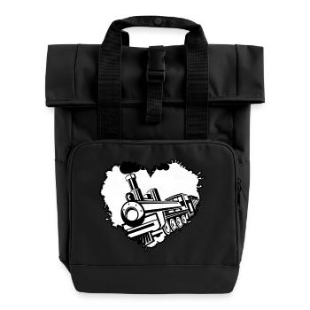 Railway train driver railway station railway worker - Roll Top Backpack with Two Handles - black - Front
