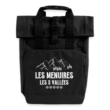 LES MENUIRES, station de ski, domaine skiable - Sac à dos Roll Top à deux anses - noir - Devant