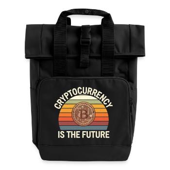 Cryptocurrency Is The Future 15 - Rolltop Rucksack mit zwei Griffen - Schwarz - Vorne