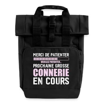 Prochaine connerie rigolo - Sac à dos Roll Top à deux anses - noir - Devant