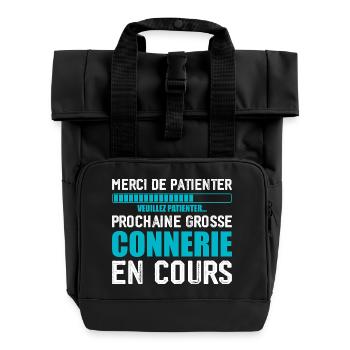 Prochaine connerie rigolo - Sac à dos Roll Top à deux anses - noir - Devant