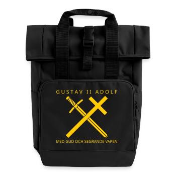 Gustav II Adolf - Roll Top Backpack with Two Handles - black - Front