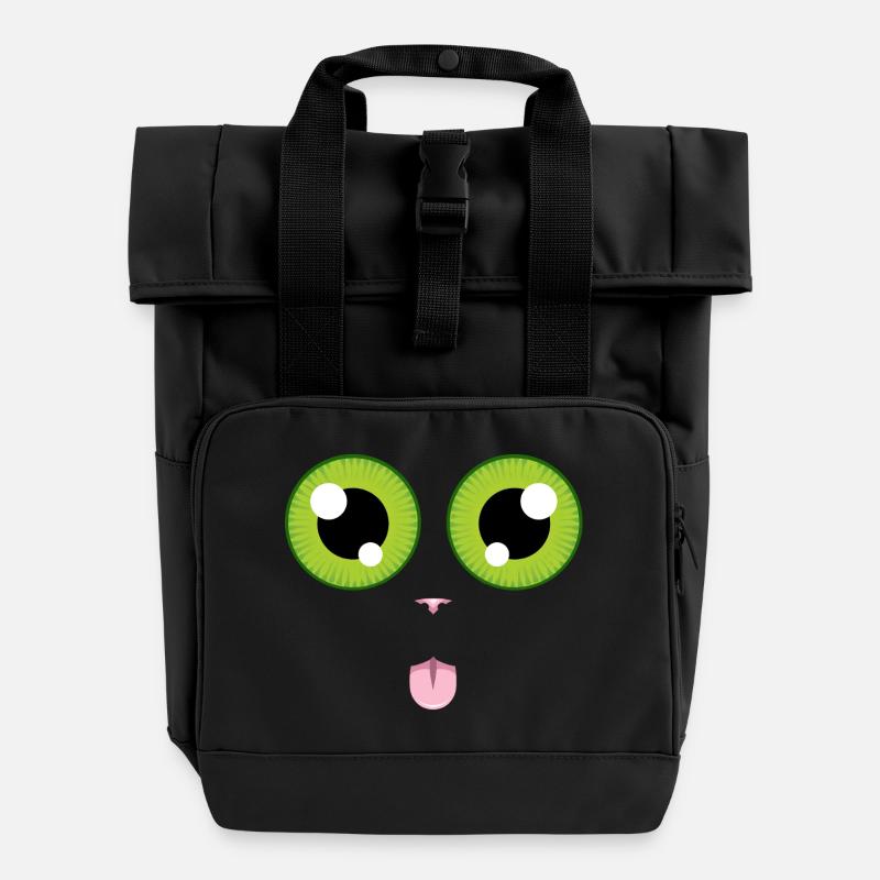 La langue de chat - Sac à dos Roll Top à deux anses - noir