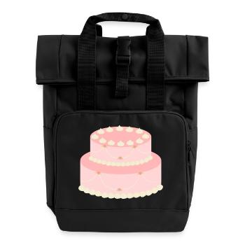 Gâteau à la rose pastel avec guirlandes - Sac à dos Roll Top à deux anses - noir - Devant