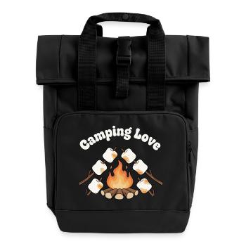 Lagerfeuer Liebe Marshmallows - Rolltop Rucksack mit zwei Griffen - Schwarz - Vorne
