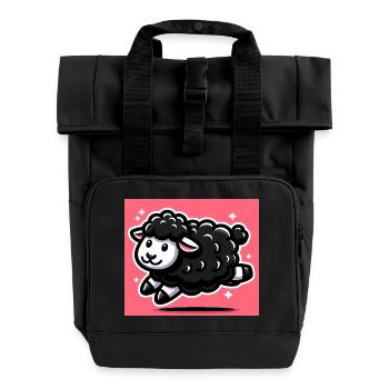 Black Sheep - Roll Top Backpack with Two Handles - black - Front