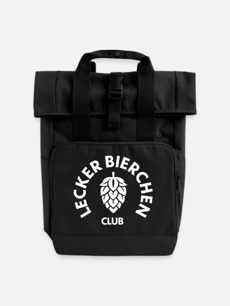 Lecker Bier - Rolltop Rucksack mit zwei Griffen - Schwarz