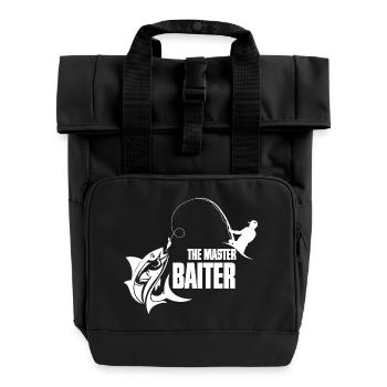Angler Master Bait Theme - Roll Top Backpack with Two Handles - black - Front