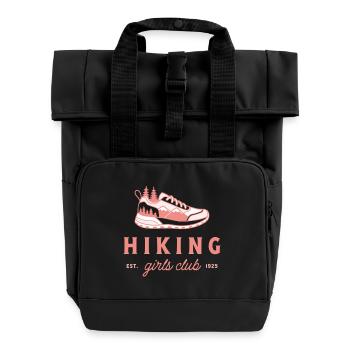 Hiking girls club mountain trip - Roll Top Backpack with Two Handles - black - Front
