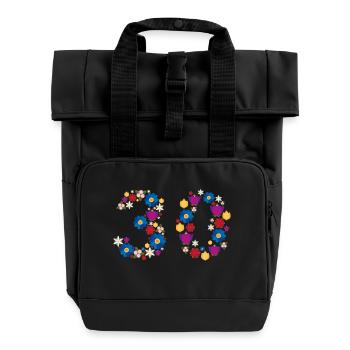 Fleurs 30 - Sac à dos Roll Top à deux anses - noir - Devant
