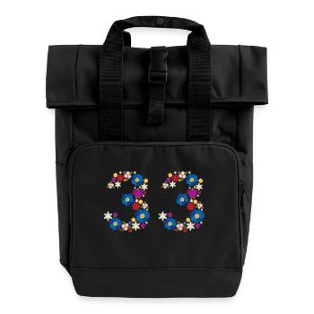 Fleurs 33 - Sac à dos Roll Top à deux anses - noir - Devant