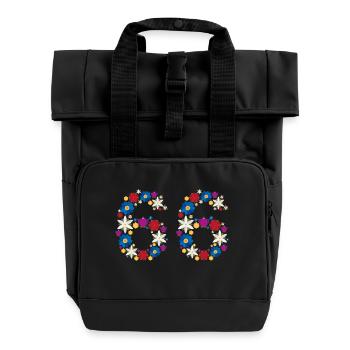 Fleurs 66 - Sac à dos Roll Top à deux anses - noir - Devant