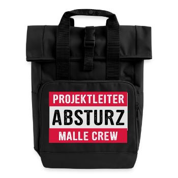 Projektleiter Absturz Malle Crew - Party feiern - Rolltop Rucksack mit zwei Griffen - Schwarz - Vorne