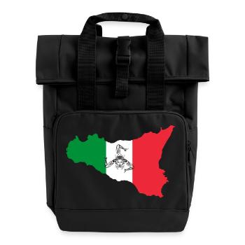 Sicile couleurs emblème sicilien - Sac à dos Roll Top à deux anses - noir - Devant