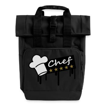 5_stars_chef_grafitti_rectangle - Sac à dos Roll Top à deux anses - noir - Devant