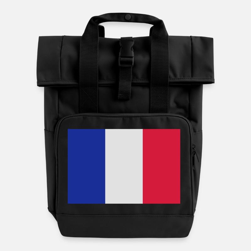 Flagg - Roll Top Backpack with Two Handles - black