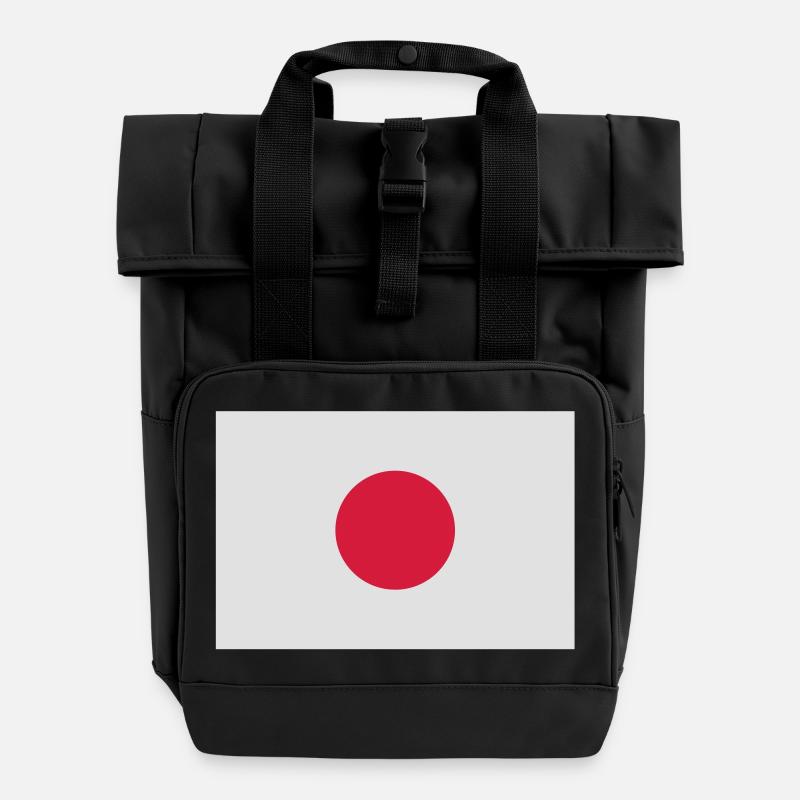 dr_japon - Roll Top Backpack with Two Handles - black