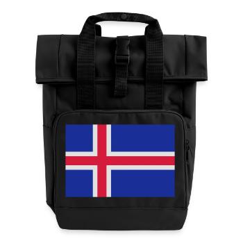 drapeau_islande - Sac à dos Roll Top à deux anses - noir - Devant