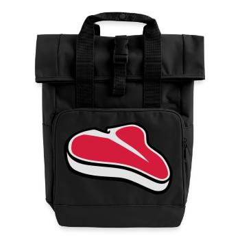 Steak - Rolltop Rucksack mit zwei Griffen - Schwarz - Vorne