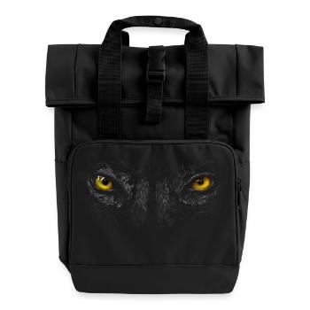 Wolf eyes - Roll Top Backpack with Two Handles - black - Front