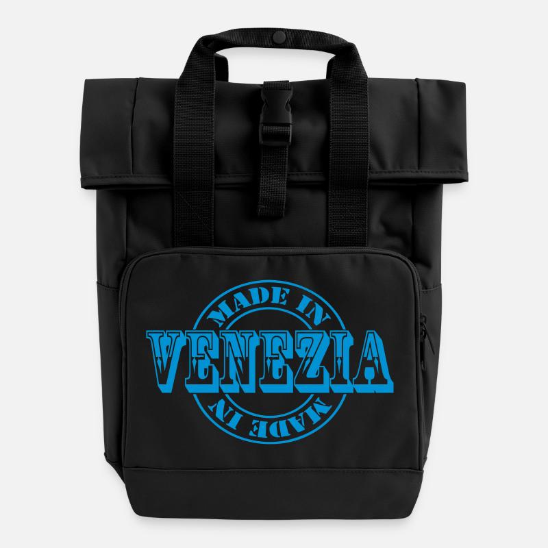 made in venezia m1k2 - Sac à dos Roll Top à deux anses - noir