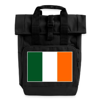 Ireland Flag - Roll Top Backpack with Two Handles - black - Front