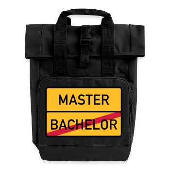master - Roll Top Backpack with Two Handles - black - Front