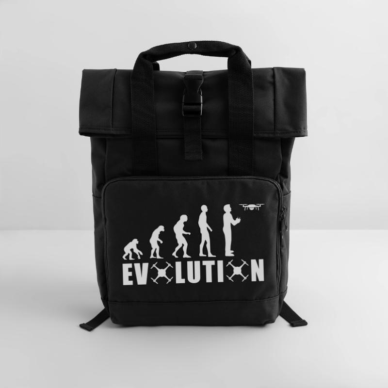 EVOLUTION DRONE Gift Ground Pilot Flying Roll Top Backpack with Two Handles