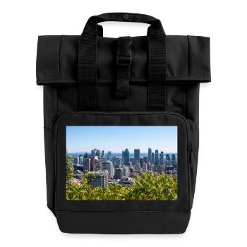 Panoramic View Centre Ville Montreal (Innenstadt) - Rolltop Rucksack mit zwei Griffen - Schwarz - Vorne