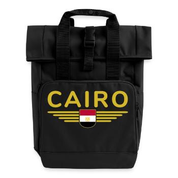Ägypten Kairo Fan Outfit T Shirt Design Mode - Rolltop Rucksack mit zwei Griffen - Schwarz - Vorne