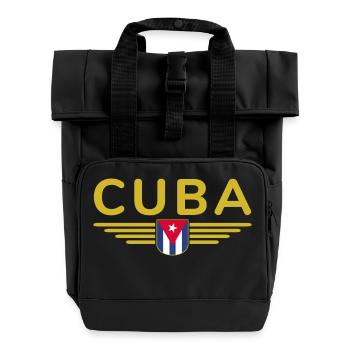 Stilvolles Kuba Design für Fans - Rolltop Rucksack mit zwei Griffen - Schwarz - Vorne