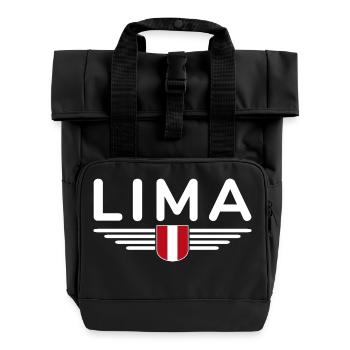 Lima Design – Découvrez la capitale du Pérou - Sac à dos Roll Top à deux anses - noir - Devant