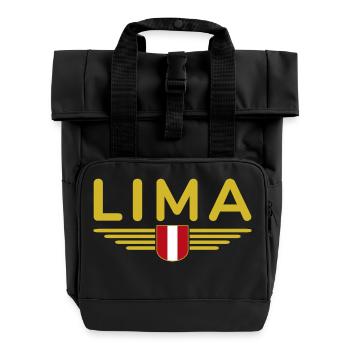 Lima Design – Experience Peru's Capital - Roll Top Backpack with Two Handles - black - Front