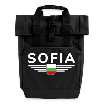 Sofia Design – Fière de la capitale bulgare - Sac à dos Roll Top à deux anses - noir - Devant