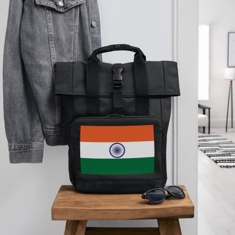 India Roll Top Backpack with Two Handles