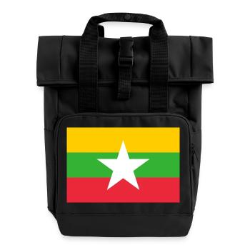 Myanmar - Roll Top Backpack with Two Handles - black - Front