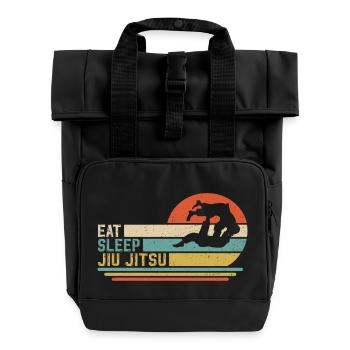 eat sleep jiu jitsu - Rolltop Rucksack mit zwei Griffen - Schwarz - Vorne