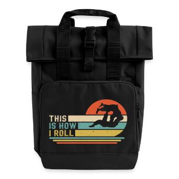 This Is How I Roll Jiu-Jitsu - Rolltop Rucksack mit zwei Griffen - Schwarz - Vorne