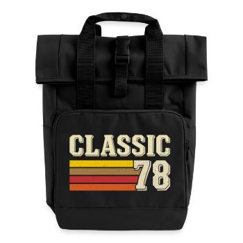 Rétro Classique 78 – Né en 1978 Anniversaire Vintage - Sac à dos Roll Top à deux anses - noir - Devant