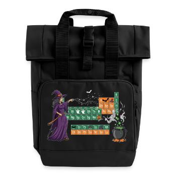 Enchanting Witch and Potion Themed Periodic Table - Roll Top Backpack with Two Handles - black - Front